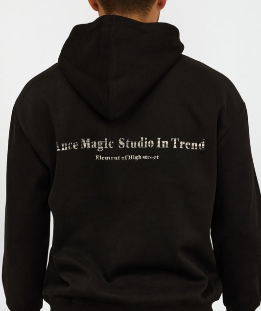 HOODIE HOMBRE CAPOTA LICRADO NEGRO