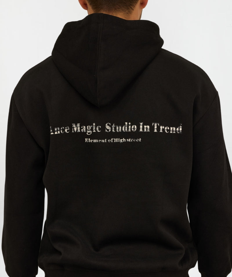 HOODIE HOMBRE CAPOTA LICRADO NEGRO