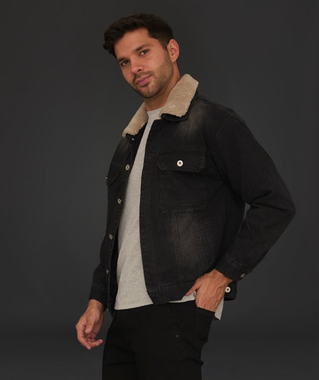 CHAQUETA ALINE DENIM NEGRO