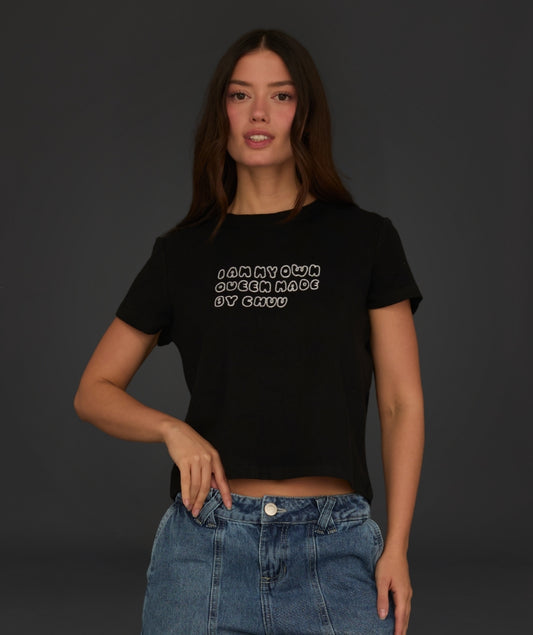 CAMISETA DAMA LICRADA NEGRA