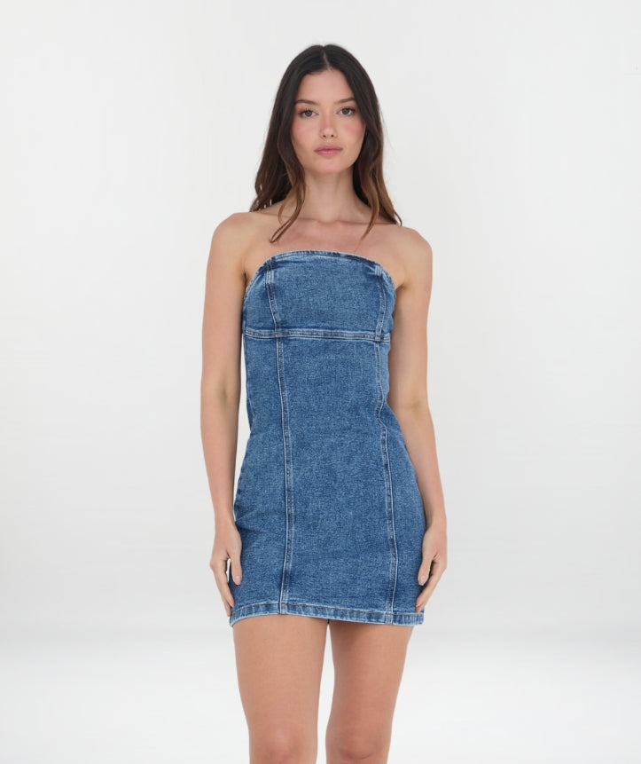 VESTIDO CORTO LICRADO BUCLES