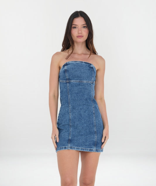 VESTIDO CORTO LICRADO BUCLES