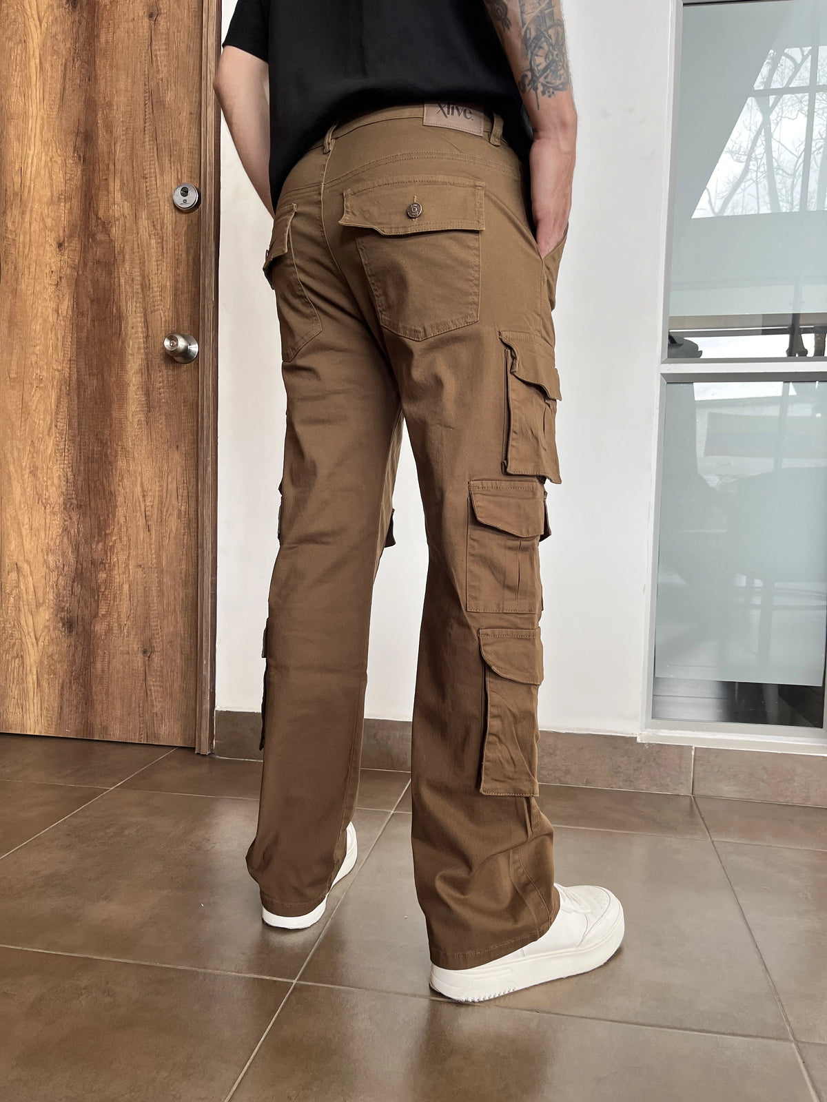HOMBRE JEAN EDDY BOTA RECTA MAXI CARGO LICRADO DRIL