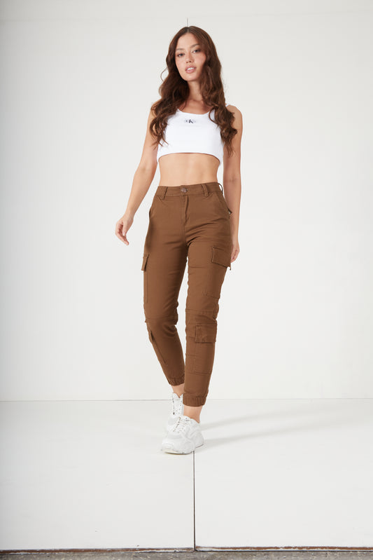 JEAN MOM SELENE MAXI CARGO ELASTICO BOTA LICRADO DRIL