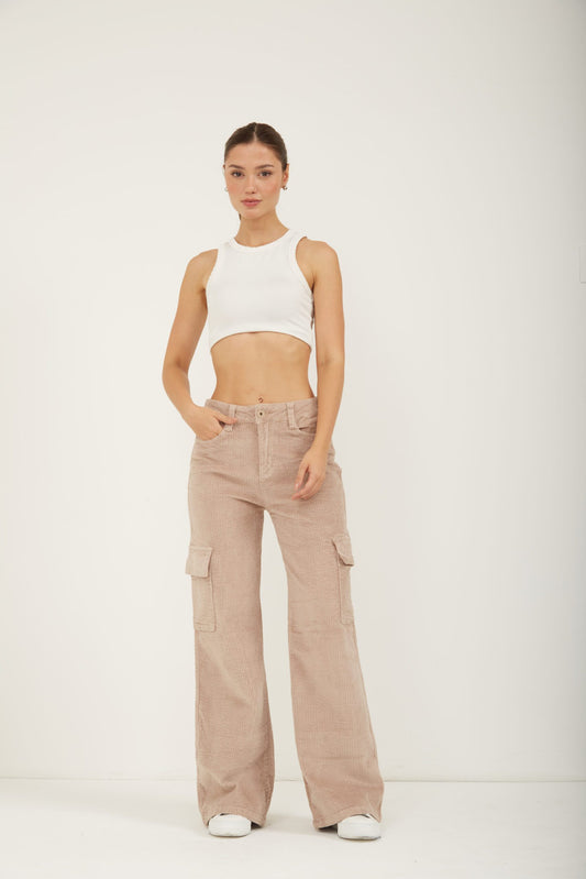 WIDE LEG BEAT BEIGE