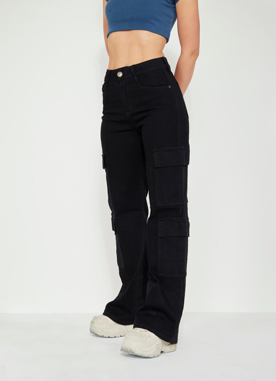 Momfit Semi Flare Cargo Negro Ref. Belo