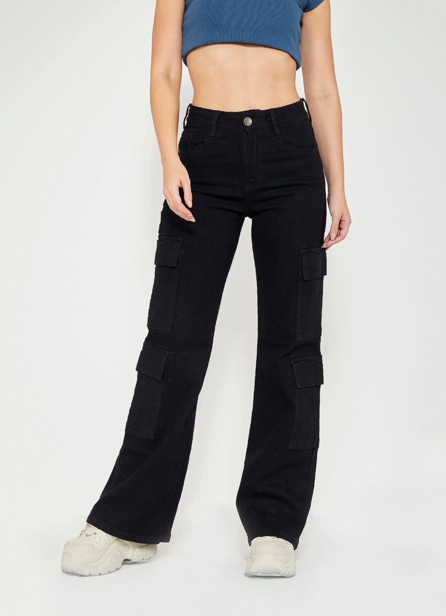 Momfit Semi Flare Cargo Negro Ref. Belo - Imagen 3
