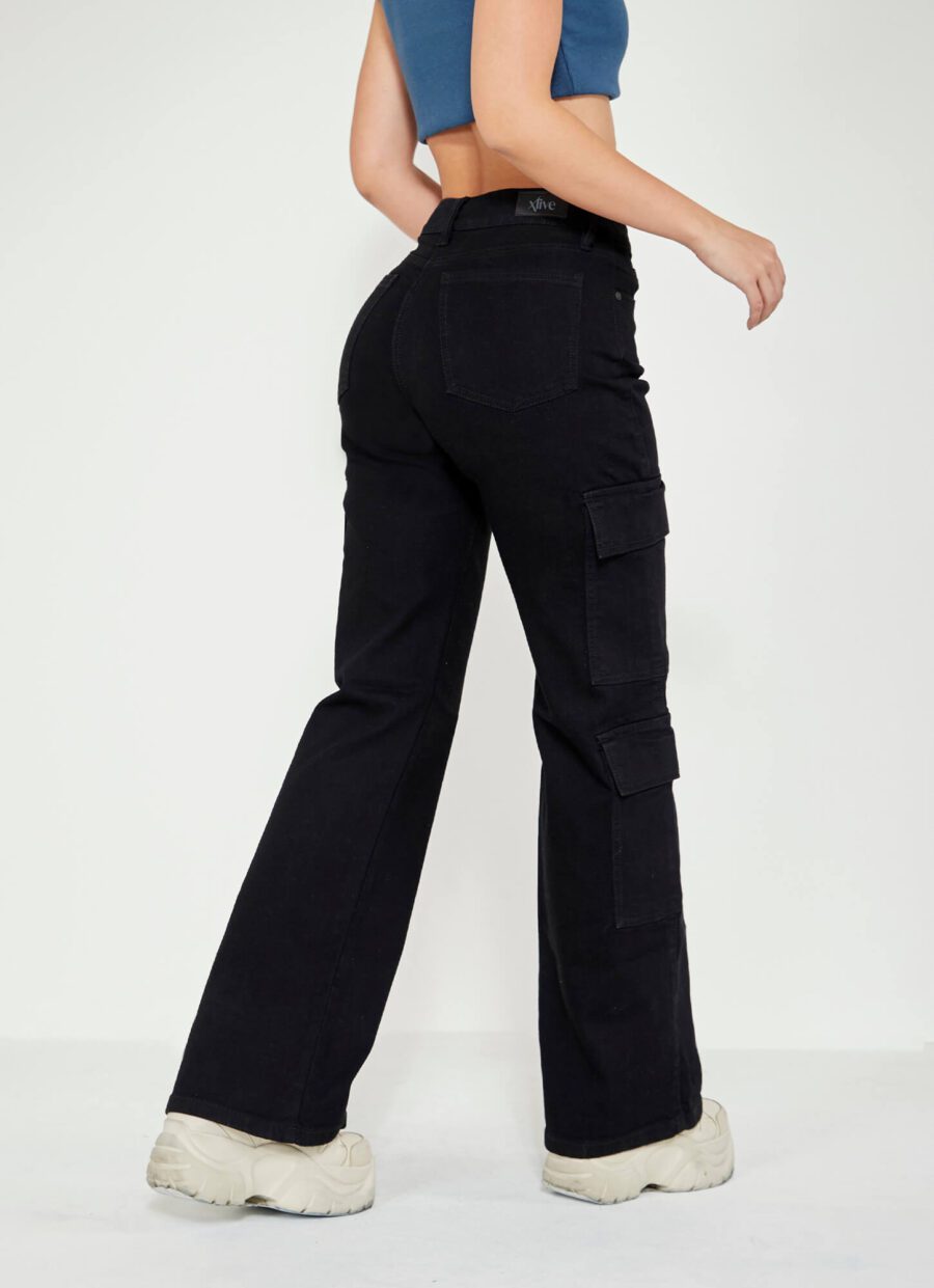 Momfit Semi Flare Cargo Negro Ref. Belo - Imagen 2
