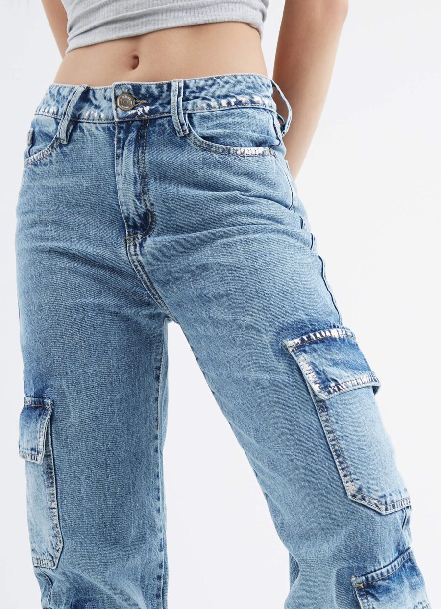 Jean Momflare Diseño Metalizado Cargo Ref. Bury - Imagen 7