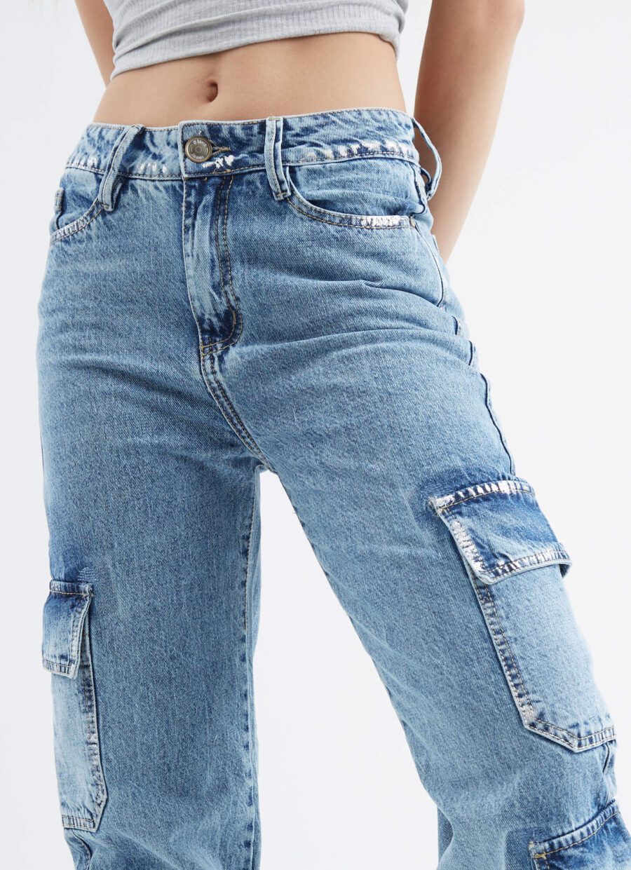 Jean Momflare Diseño Metalizado Cargo Ref. Bury - Imagen 3