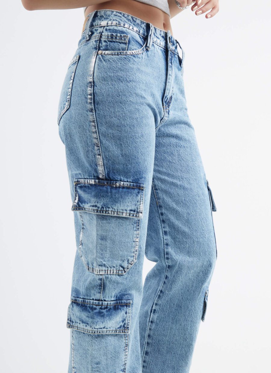 Jean Momflare Diseño Metalizado Cargo Ref. Bury - Imagen 9