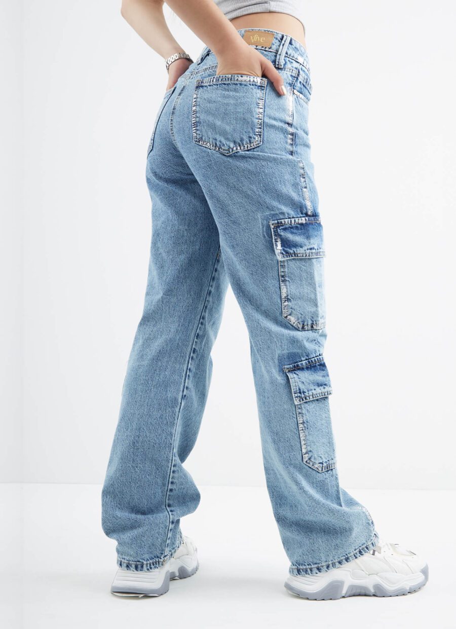 Jean Momflare Diseño Metalizado Cargo Ref. Bury - Imagen 10