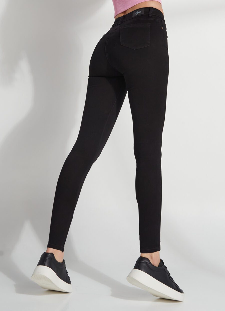 Jean Skinny Negro Tiro Semi Alto Licrado Ref. Megan - Imagen 4