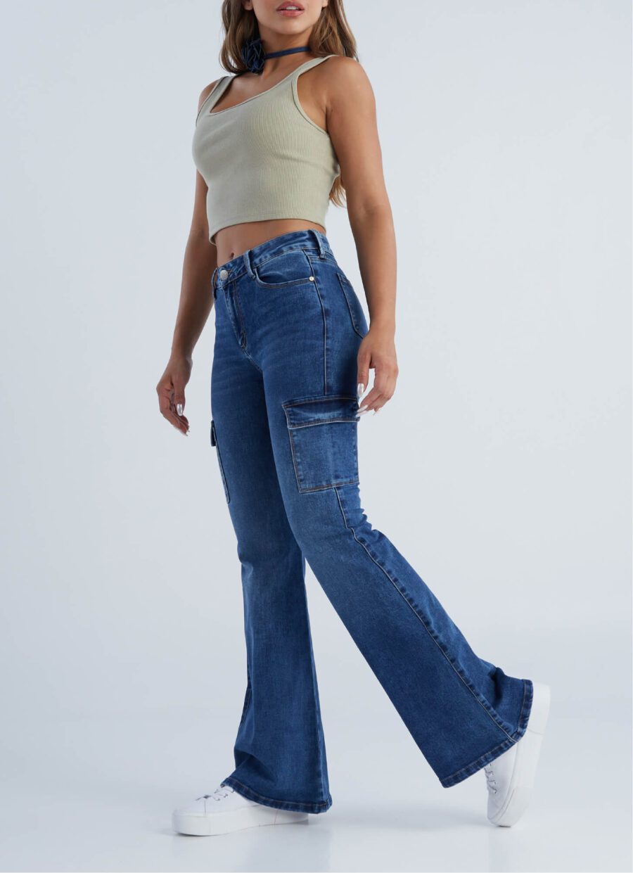 Jean Semi Flare Cargo Licrado Ref. Blum - Imagen 2