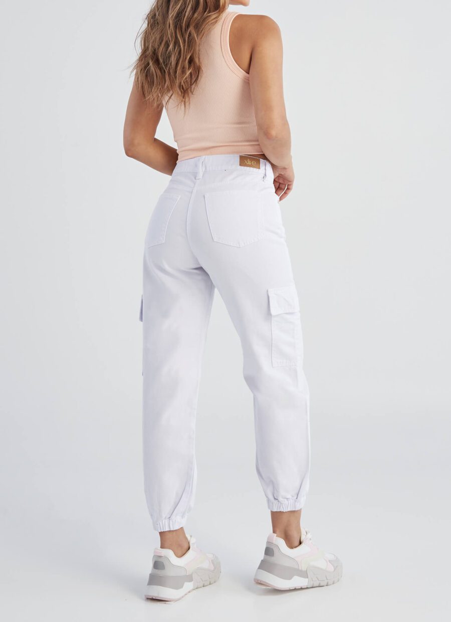 Jean Momfit Blanco Cargo Ref. Narny Blc - Imagen 2