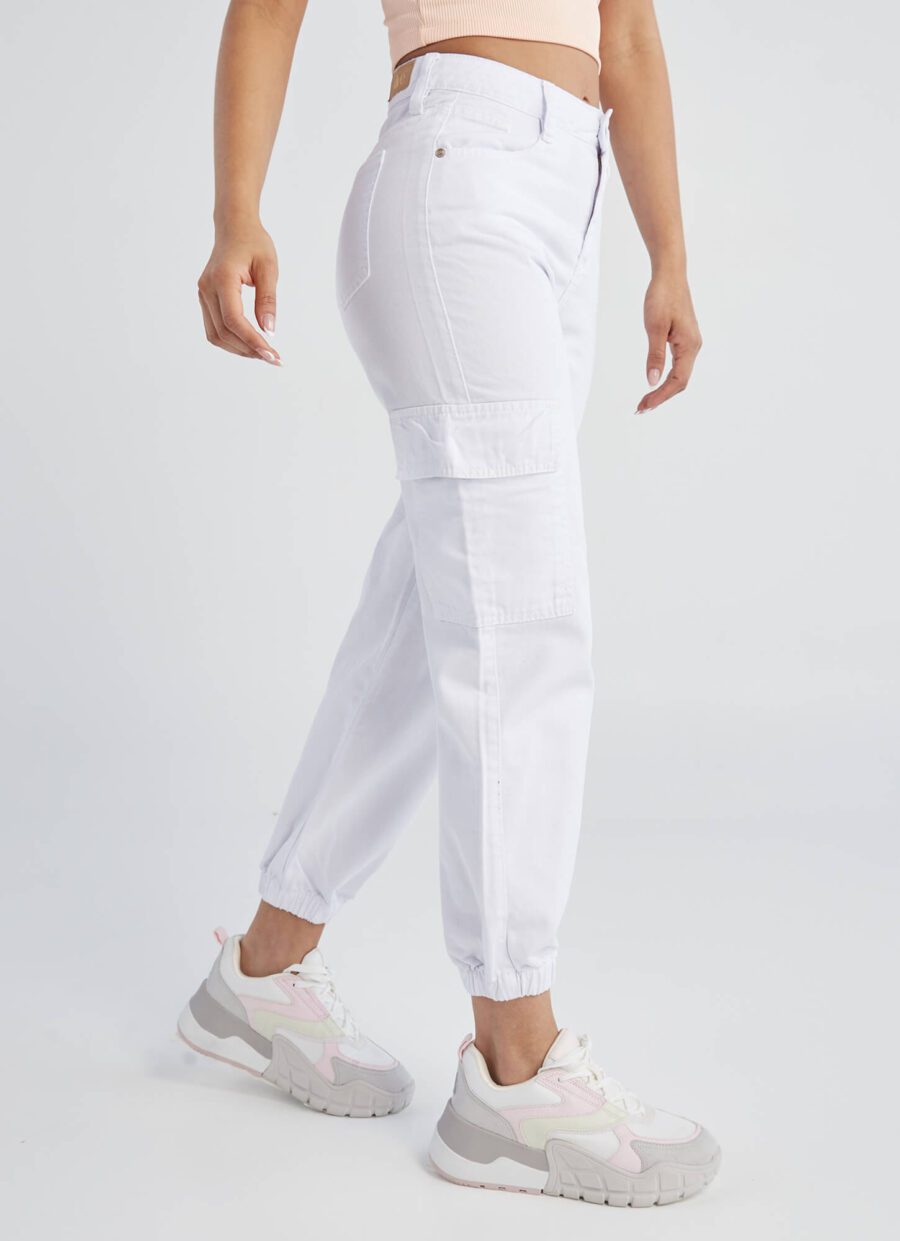 Jean Momfit Blanco Cargo Ref. Narny Blc - Imagen 4