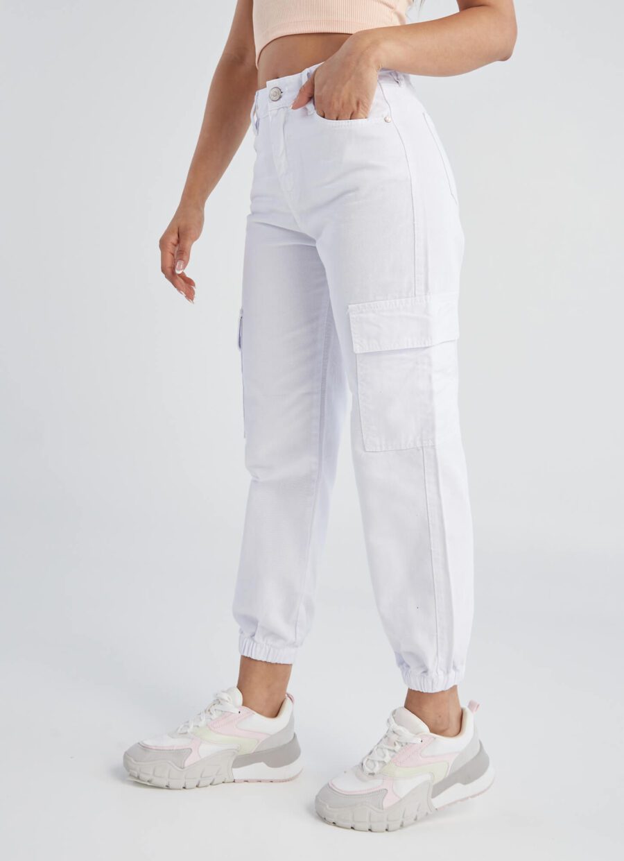 Jean Momfit Blanco Cargo Ref. Narny Blc