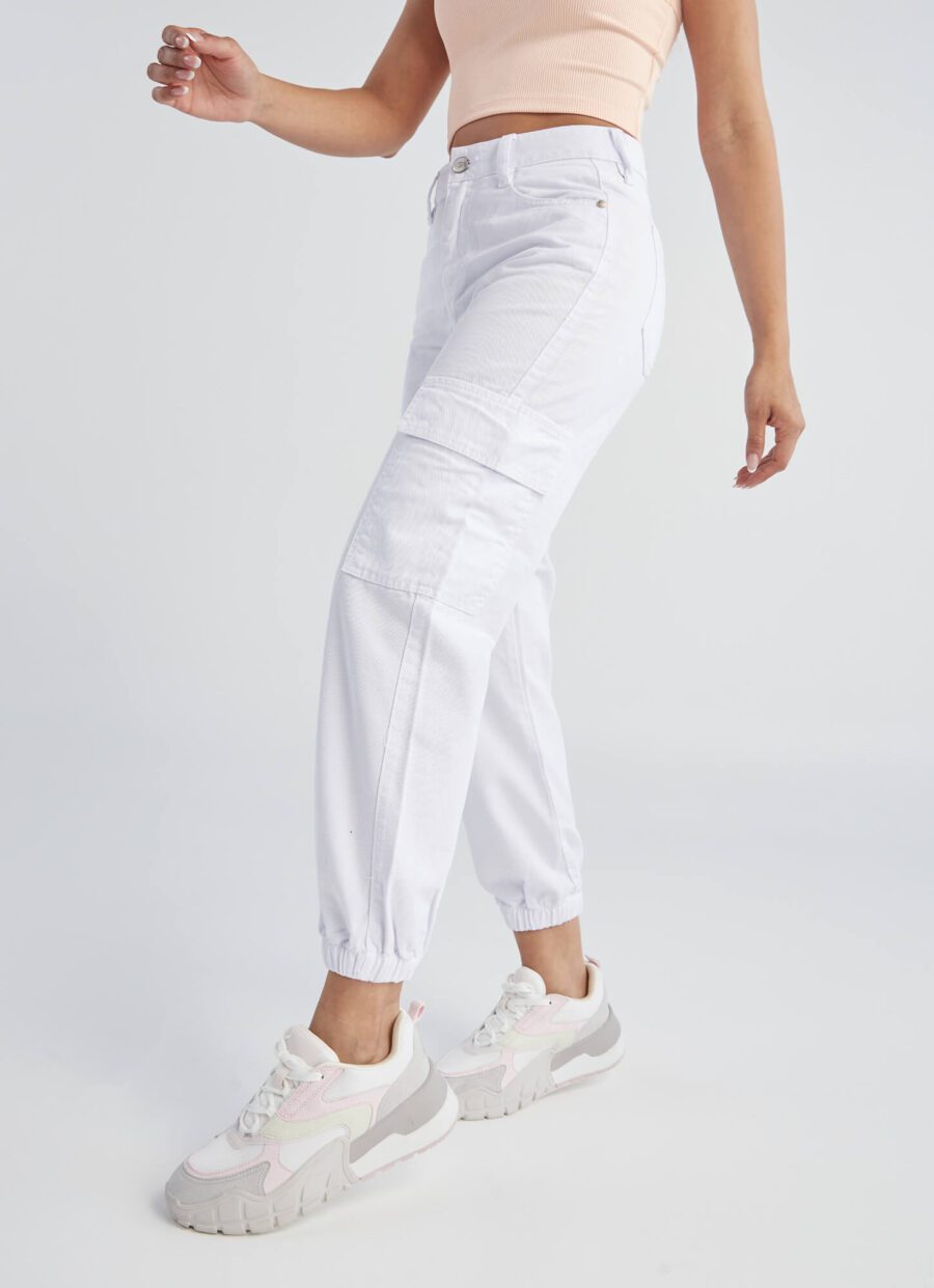 Jean Momfit Blanco Cargo Ref. Narny Blc - Imagen 5
