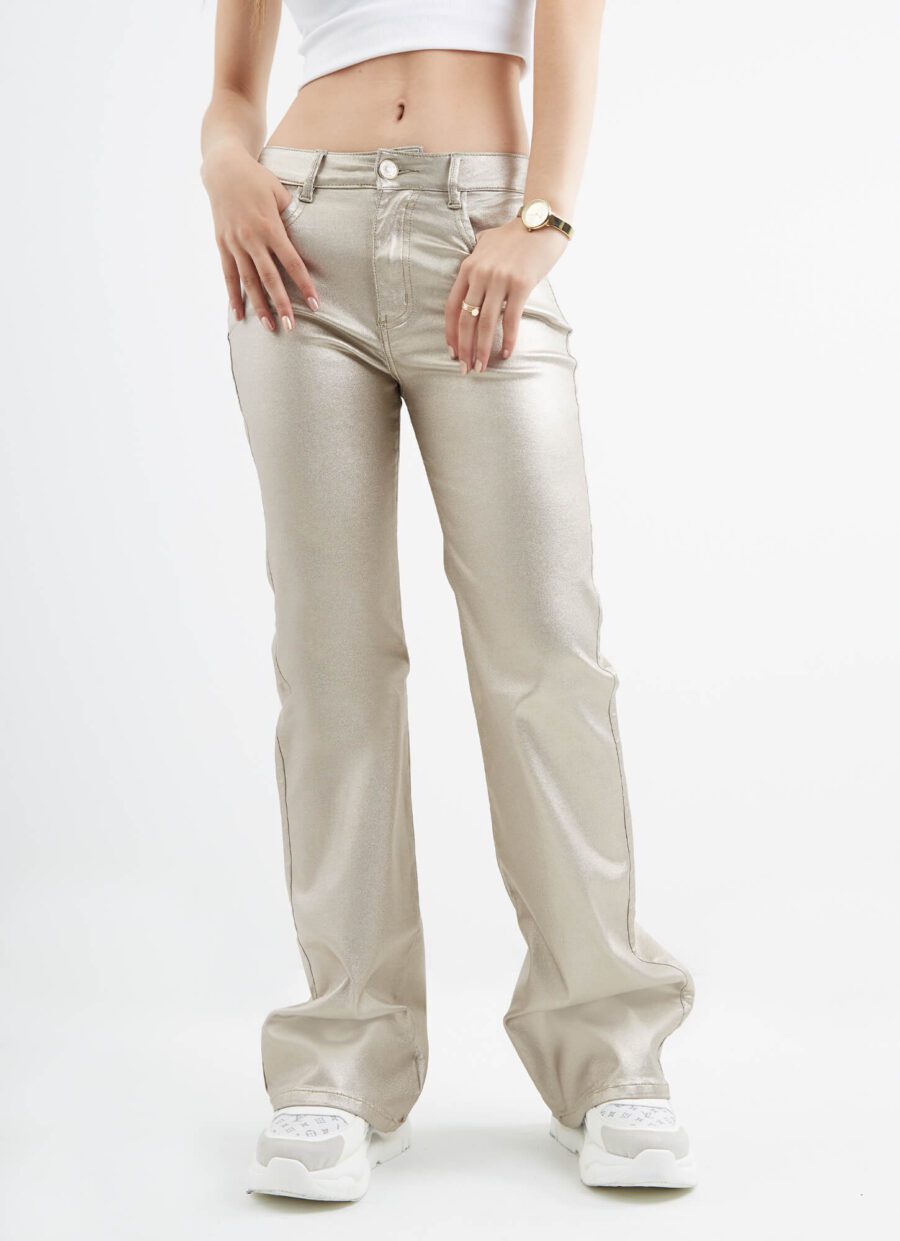 Pantalón Metalizado Dorado Ref. Wine