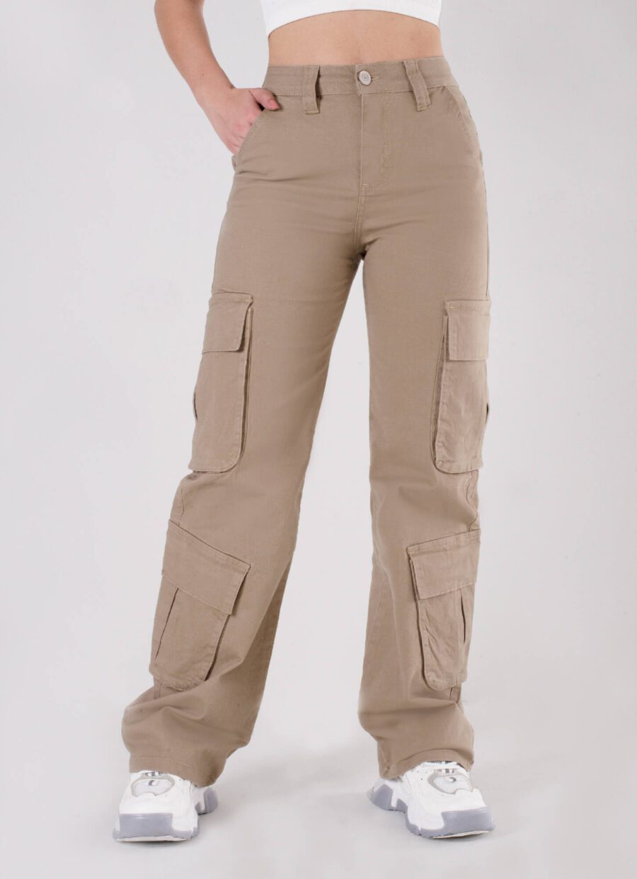 Pantalón Semi Flare Cargo Dril Ref. Kity
