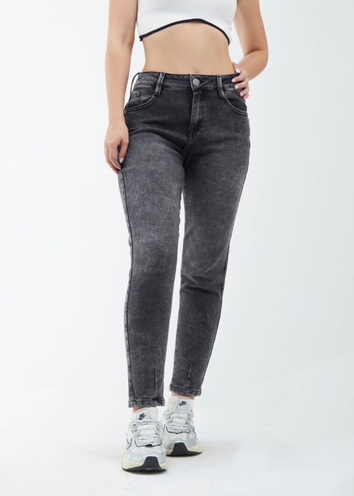 Jean Momfit Gris Licrado Ref. Jungle