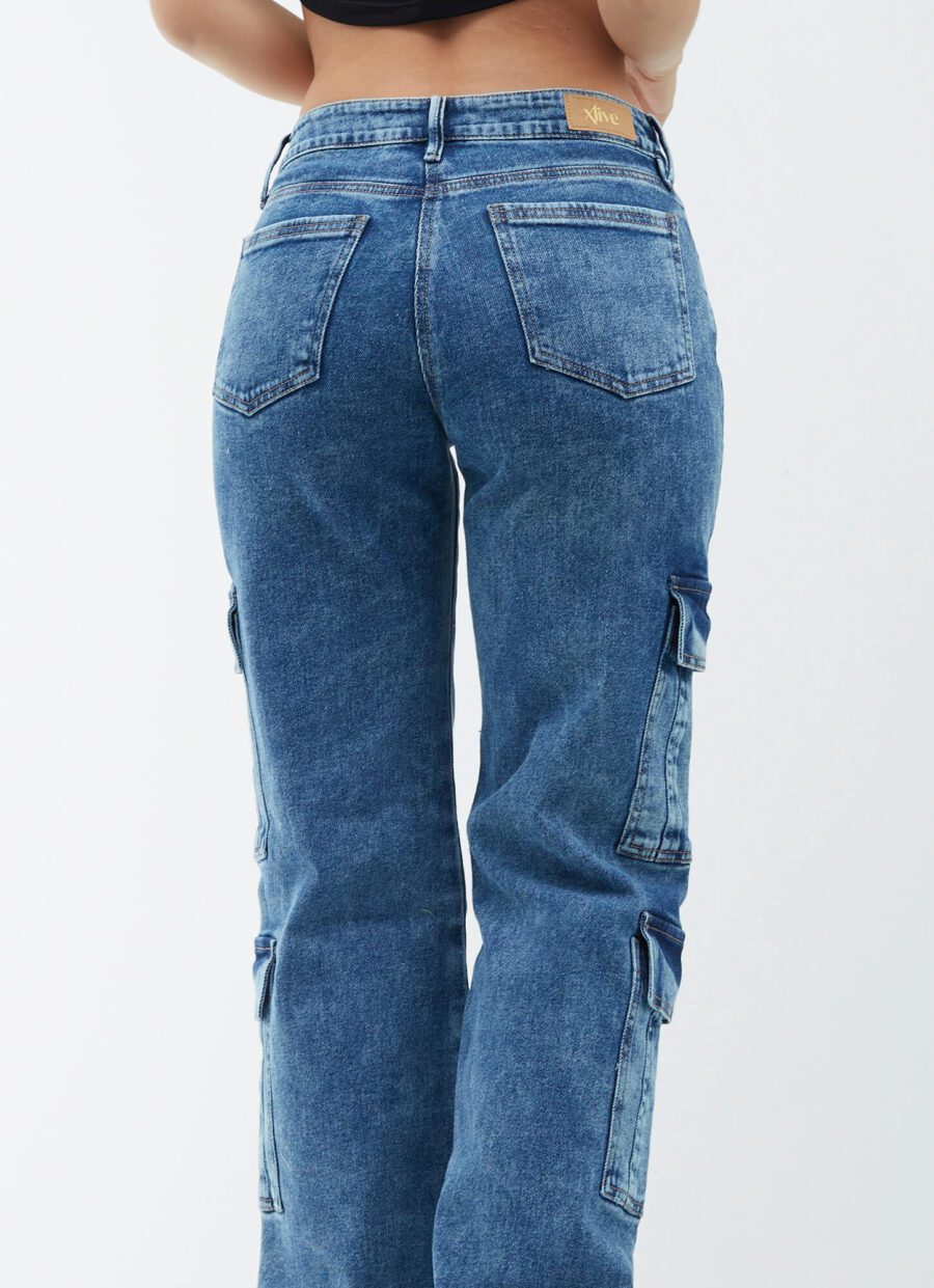 Jean Momfit Bota Recta Cargo Ref. QUEEN - Imagen 4