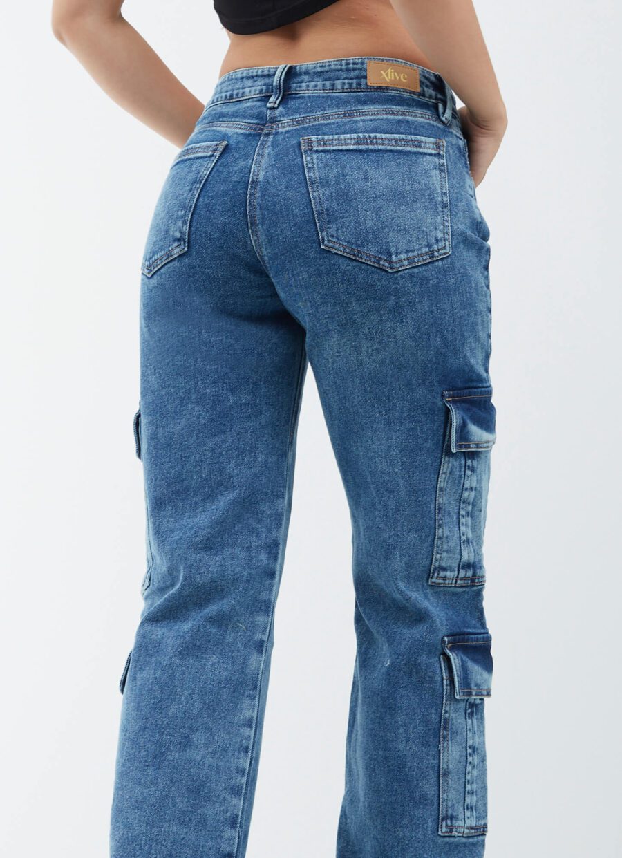Jean Momfit Bota Recta Cargo Ref. QUEEN - Imagen 2