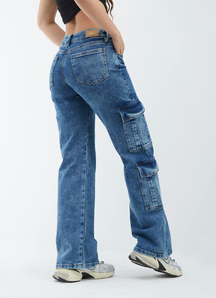 Jean Momfit Bota Recta Cargo Ref. QUEEN - Imagen 6