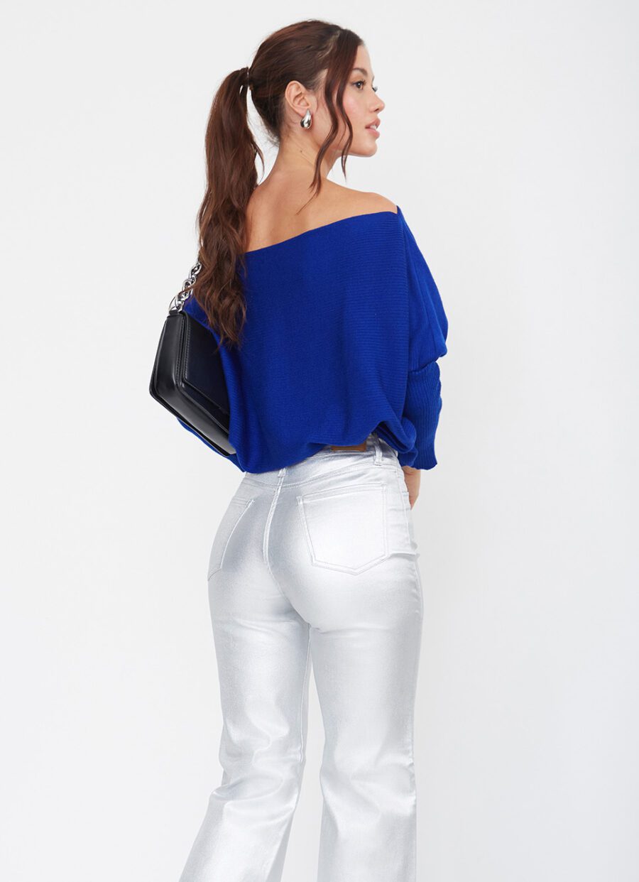 Pantalón Momfit Semi Flare Plateado Ref. Adru - Imagen 5