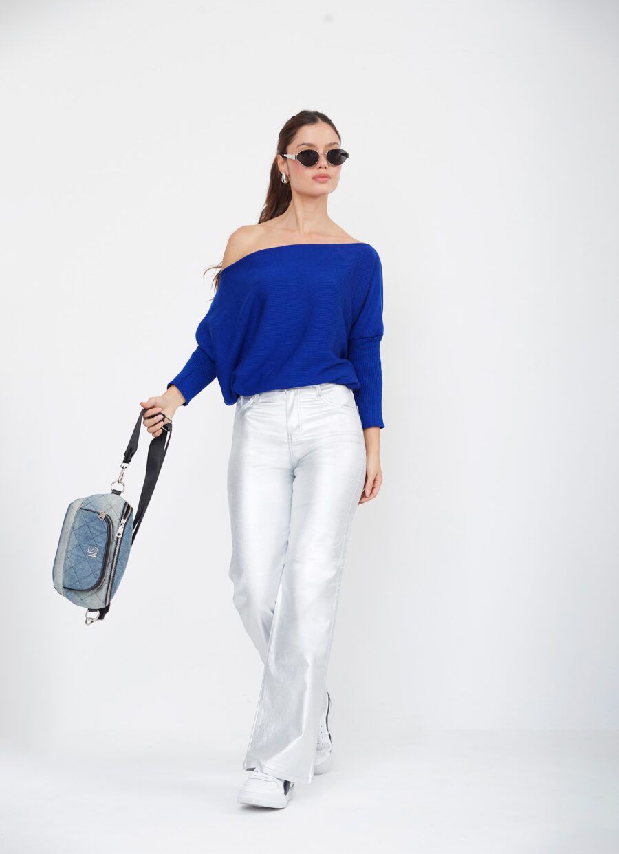 Pantalón Momfit Semi Flare Plateado Ref. Adru - Imagen 2