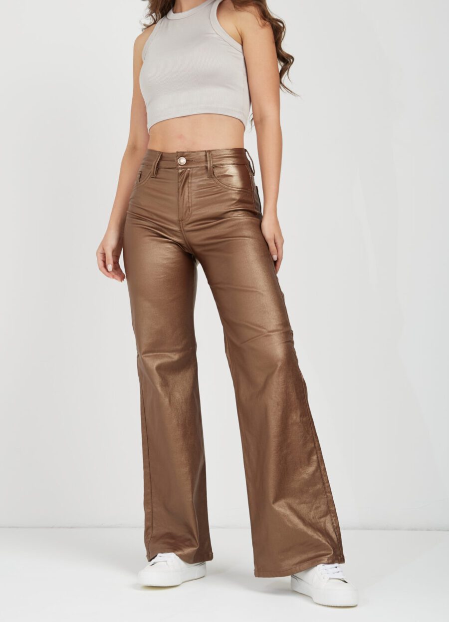 Pantalón Momfit Semi Flare Café Ref. Adru - Imagen 4