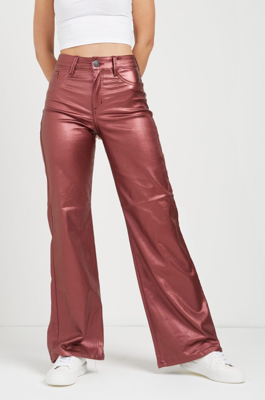 Pantalón Momfit Semi Flare Vinotinto Ref. Adru - Imagen 6