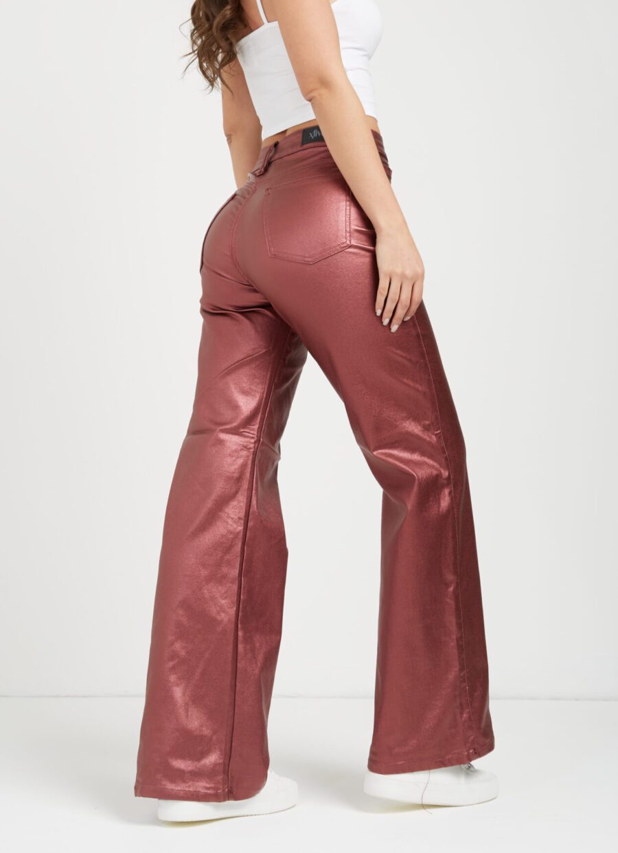 Pantalón Momfit Semi Flare Vinotinto Ref. Adru - Imagen 5