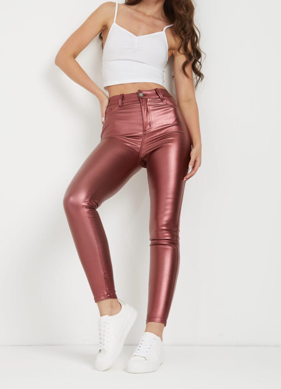 Pantalón Skinny Cuerina Vinotinto Ref. Later - Imagen 7