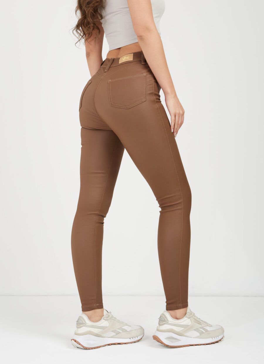Pantalón Skinny Cuerina Café Clr Ref. Myr - Imagen 2