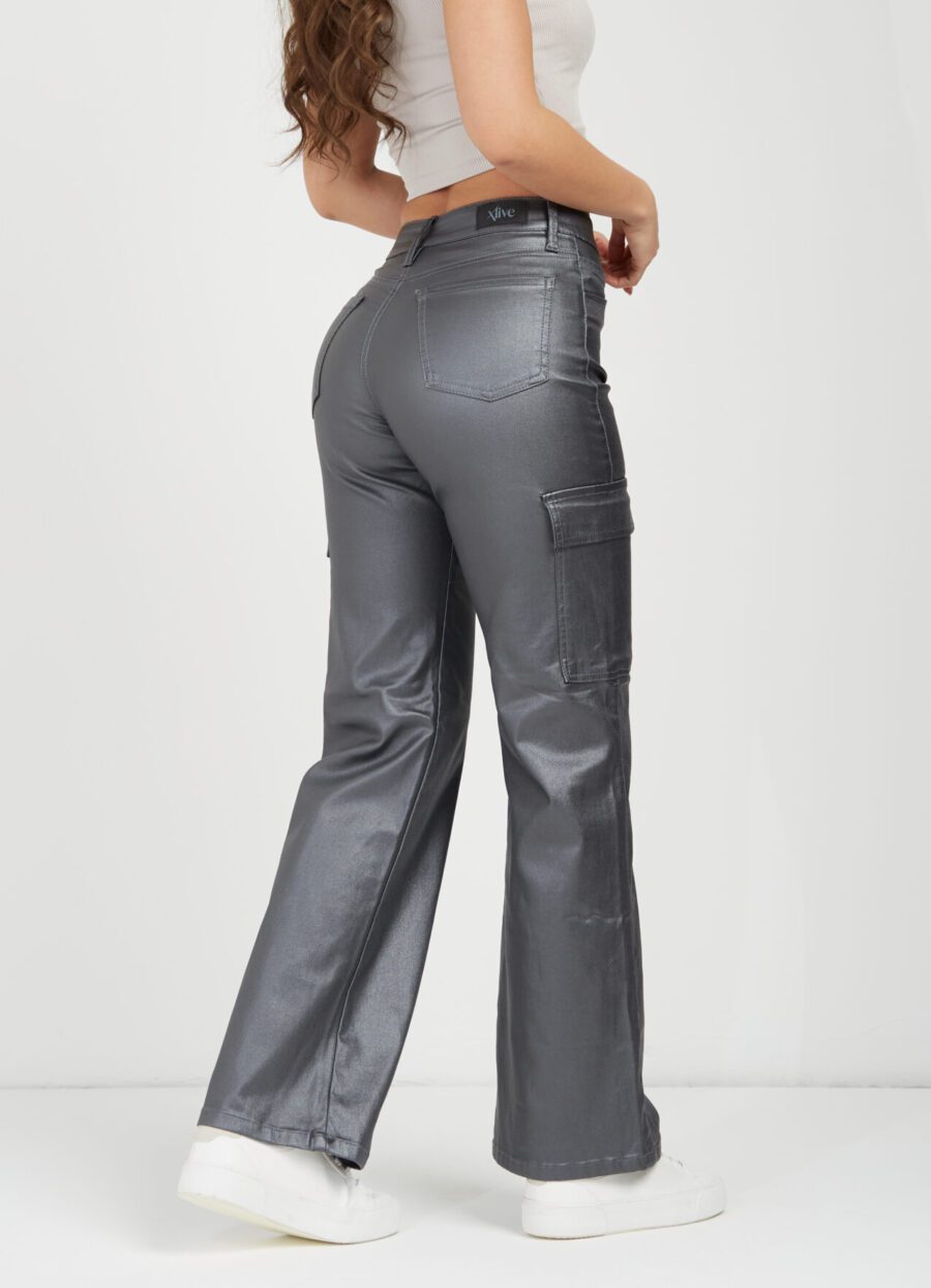 Pantalón Semi Flare Cargo Plomo Ref. Pam - Imagen 2