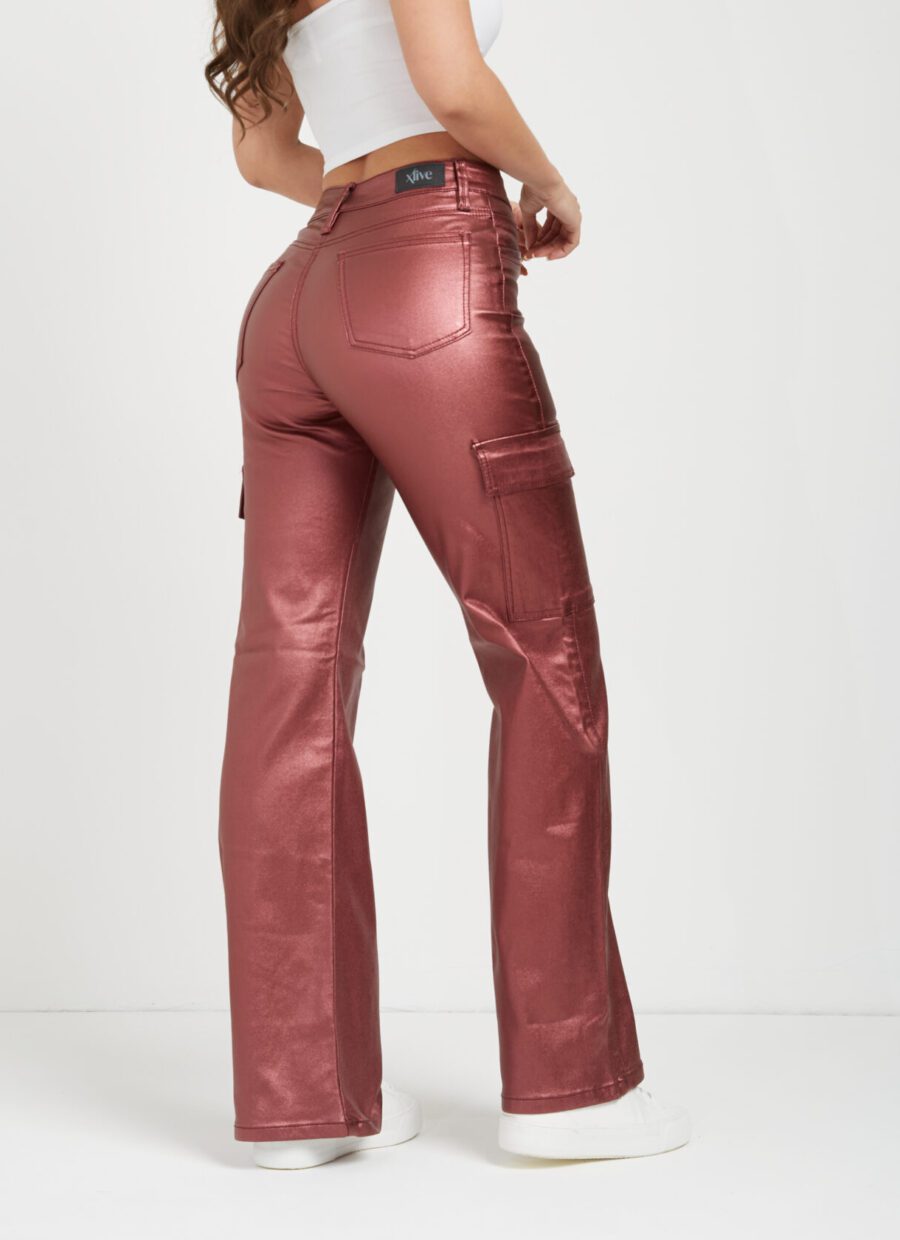 Pantalón Semi Flare Cargo Vinotinto Ref. Pam - Imagen 6