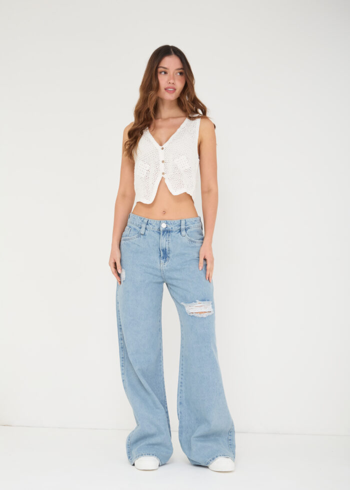 Pantalon WIDE LEG RIGIDO HABIL
