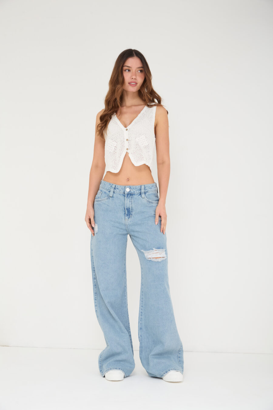 Pantalon WIDE LEG RIGIDO HABIL