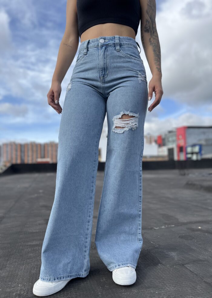 Pantalon WIDE LEG RIGIDO HABIL