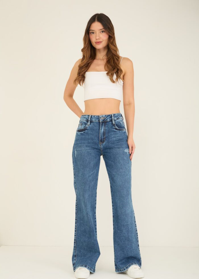 Pantalón Mom Flare Licrado Ref.ETERNA