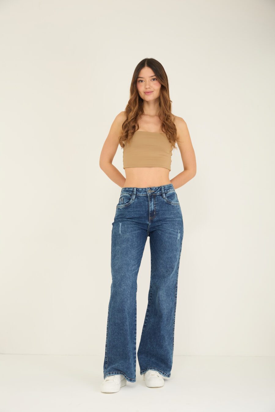Pantalón Mom Flare Licrado Ref. Floresta